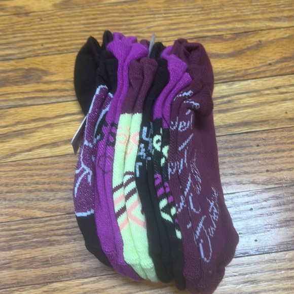 ❤️5/$25❤️2/$15❤️ JUSTICE SPORT | 6 pairs cushion no-show socks PURPLE/BLK - Picture 6 of 6